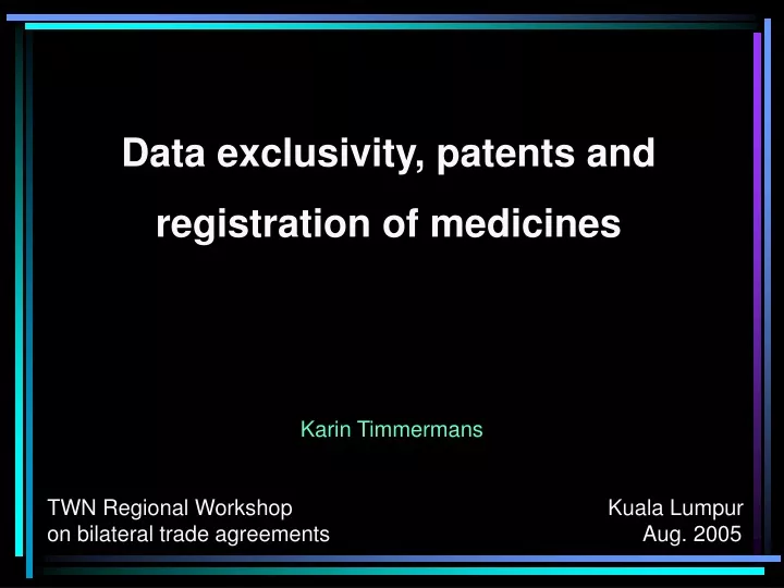 data exclusivity patents and registration