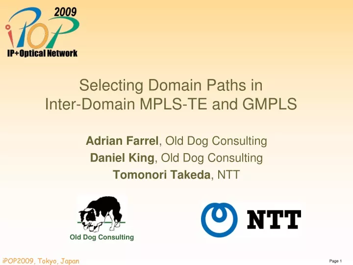 selecting domain paths in inter domain mpls te and gmpls