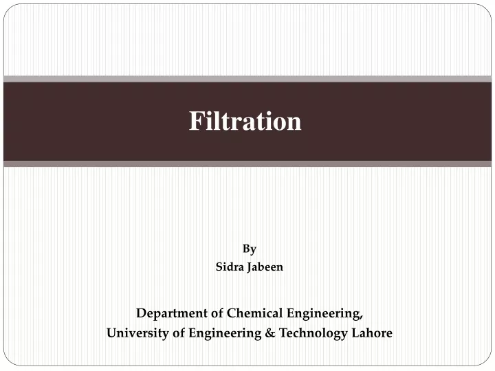 filtration