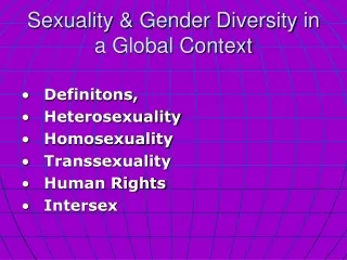 Sexuality &amp; Gender Diversity in a Global Context