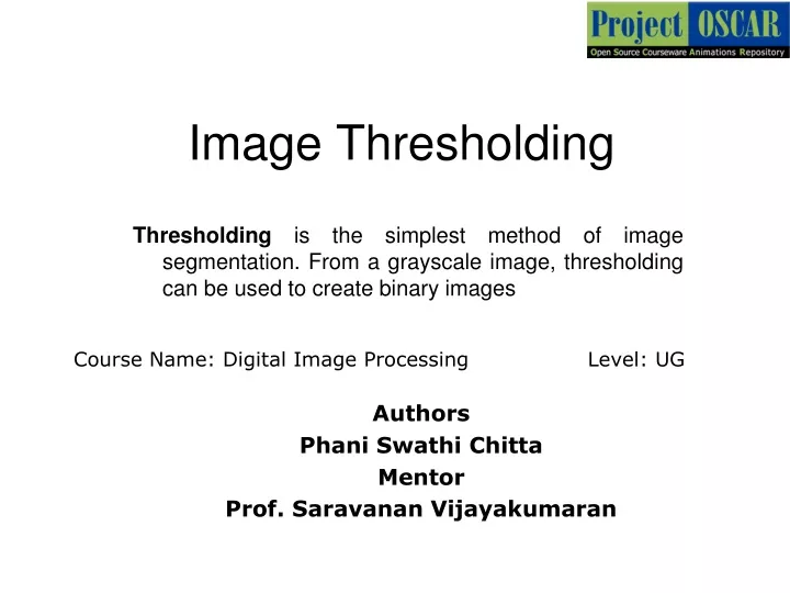 image thresholding