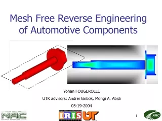 Mesh Free Reverse Engineering of Automotive Components