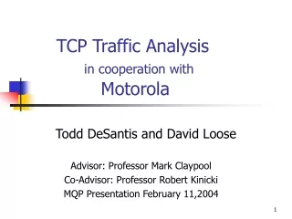 TCP Traffic Analysis  in cooperation with Motorola