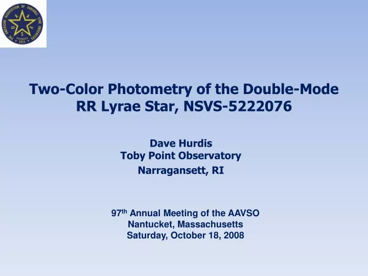 two color photometry of the double mode rr lyrae star nsvs 5222076