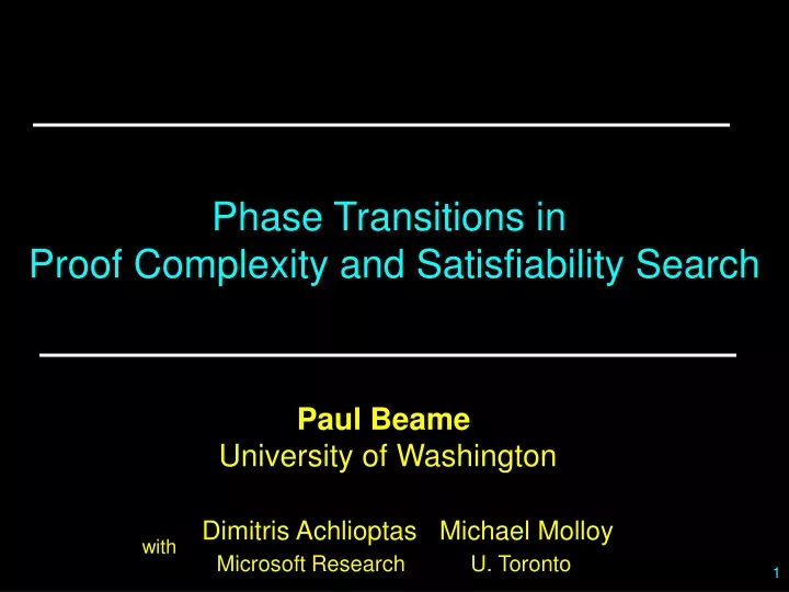 phase transitions in proof complexity