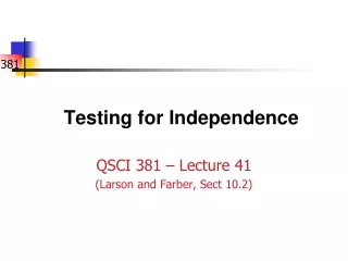 testing for independence