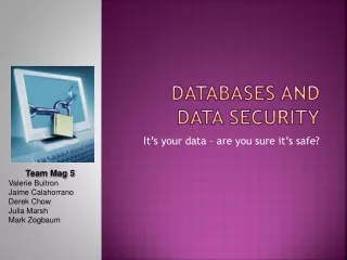 Databases and data security