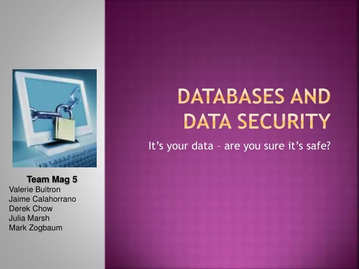 databases and data security