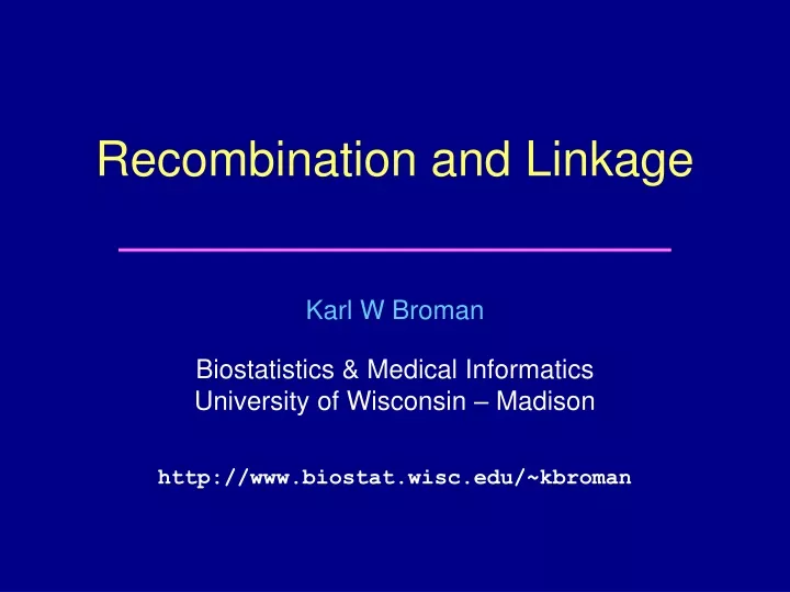 recombination and linkage