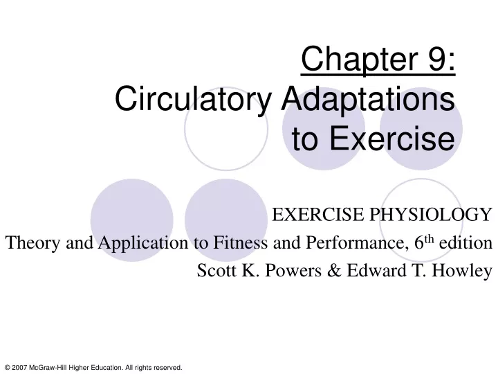 chapter 9 circulatory adaptations to exercise