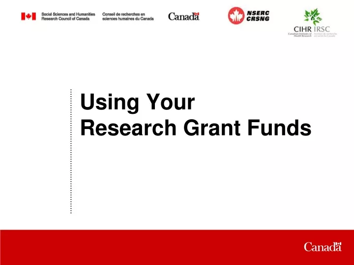 using your research grant funds