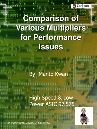 Comparison of Various Multipliers for Performance Issues