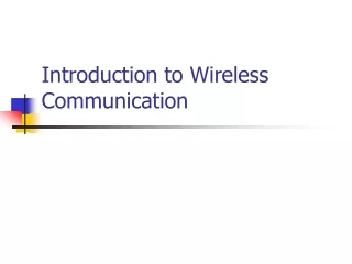 Introduction to Wireless Communication