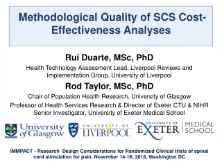 Methodological Quality of SCS Cost-Effectiveness Analyses