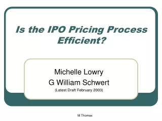 Is the IPO Pricing Process Efficient?