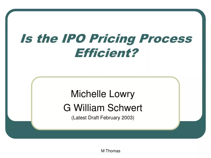 is the ipo pricing process efficient