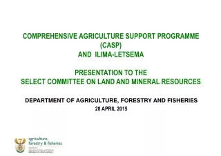 DEPARTMENT OF AGRICULTURE, FORESTRY AND FISHERIES 28 APRIL 2015