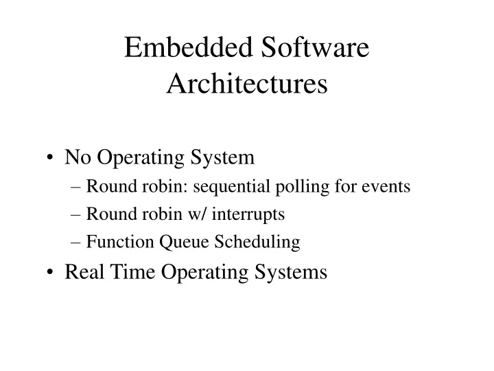 embedded software architectures