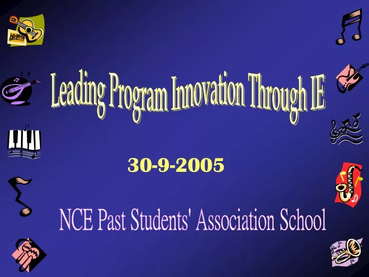 leading program innovation through ie