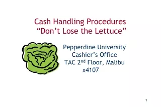Cash Handling – It’s your job