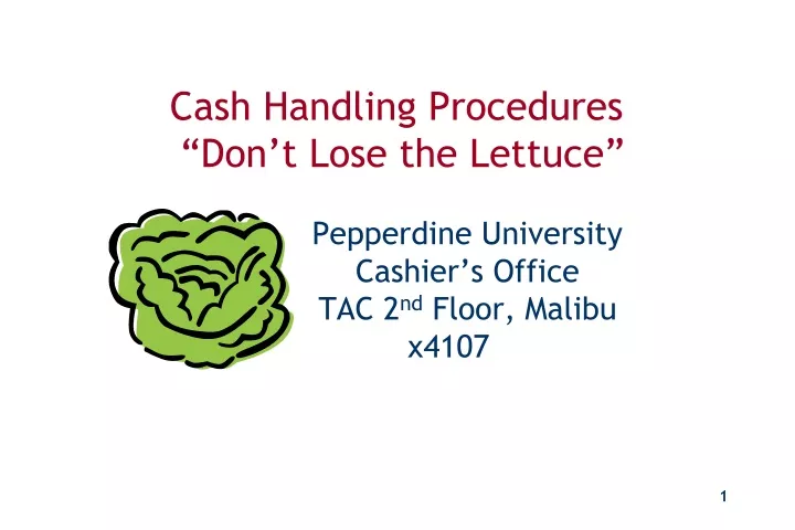 don t lose the lettuce cash handling procedures