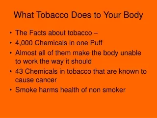 What Tobacco Does to Your Body