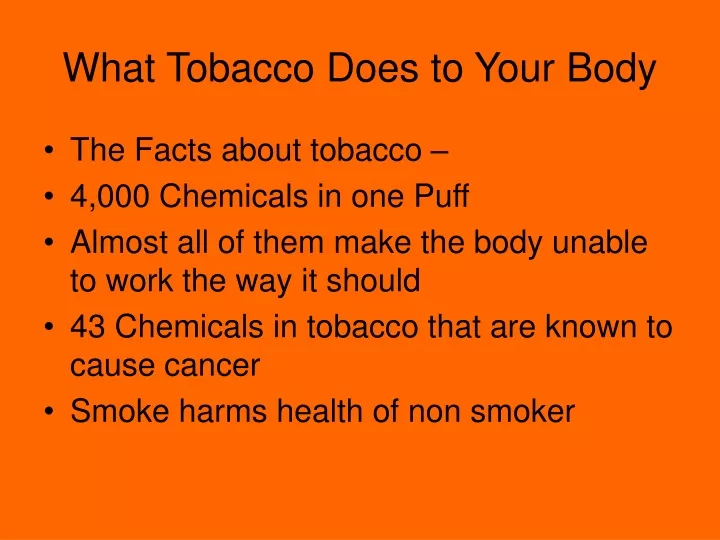 what tobacco does to your body