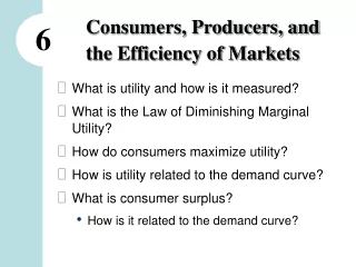 Consumers, Producers, and the Efficiency of Markets