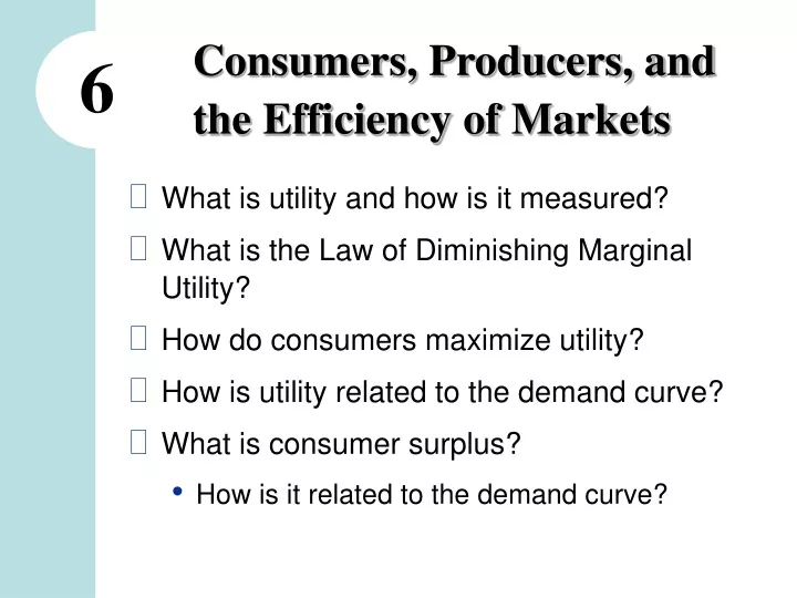 consumers producers and the efficiency of markets