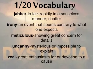 1/20 Vocabulary