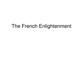 The French Enlightenment