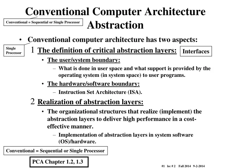 conventional computer architecture abstraction