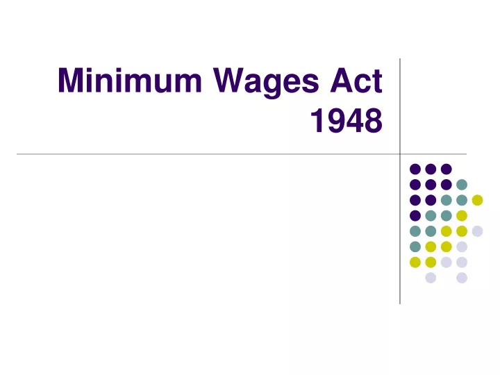 minimum wages act 1948