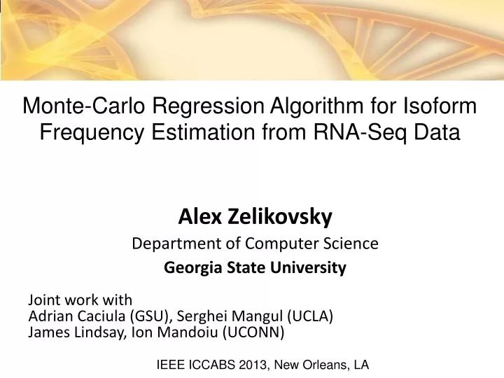 monte carlo regression algorithm for isoform