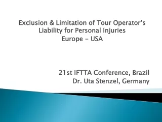 21st IFTTA Conference, Brazil Dr. Uta Stenzel, Germany