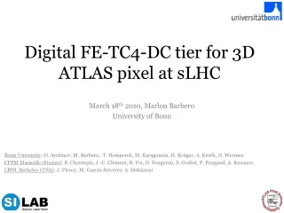 Digital FE-TC4-DC tier for 3D ATLAS pixel at sLHC