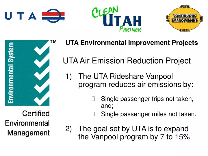 uta environmental improvement projects