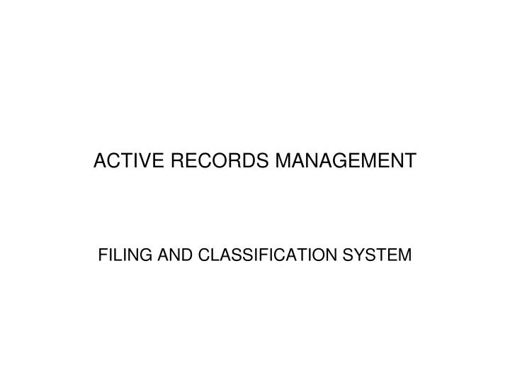 active records management
