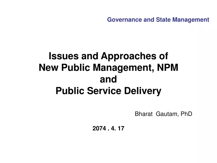 governance and state management issues