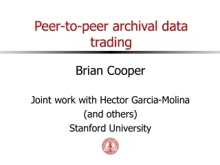 Peer-to-peer archival data trading