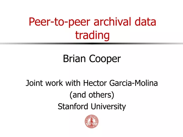 peer to peer archival data trading