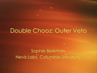 Double Chooz: Outer Veto