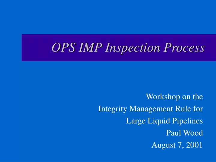 ops imp inspection process