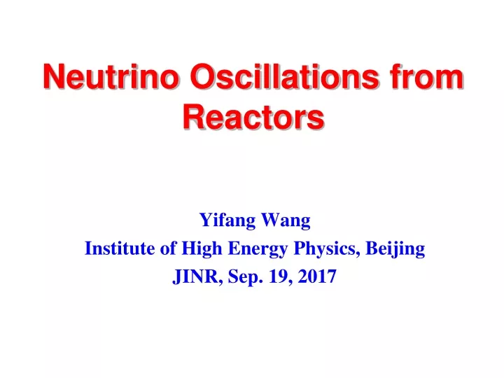 neutrino oscillations from reactors