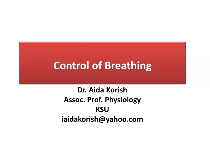 control of breathing