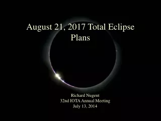 August 21, 2017 Total Eclipse  Plans