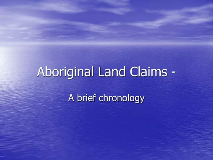 aboriginal land claims