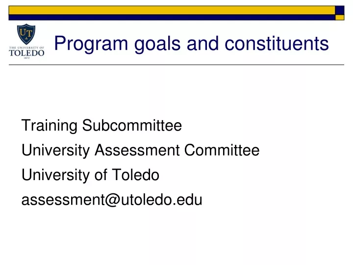 program goals and constituents