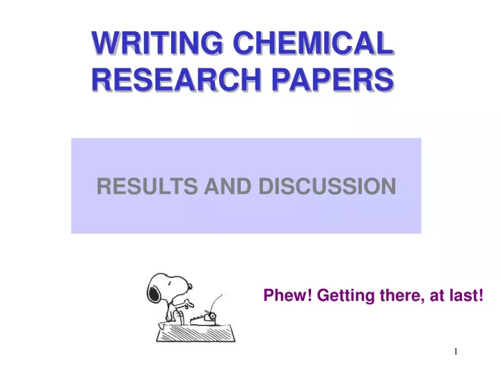 writing chemical research papers
