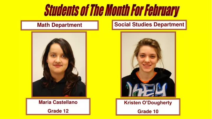 students of the month for february
